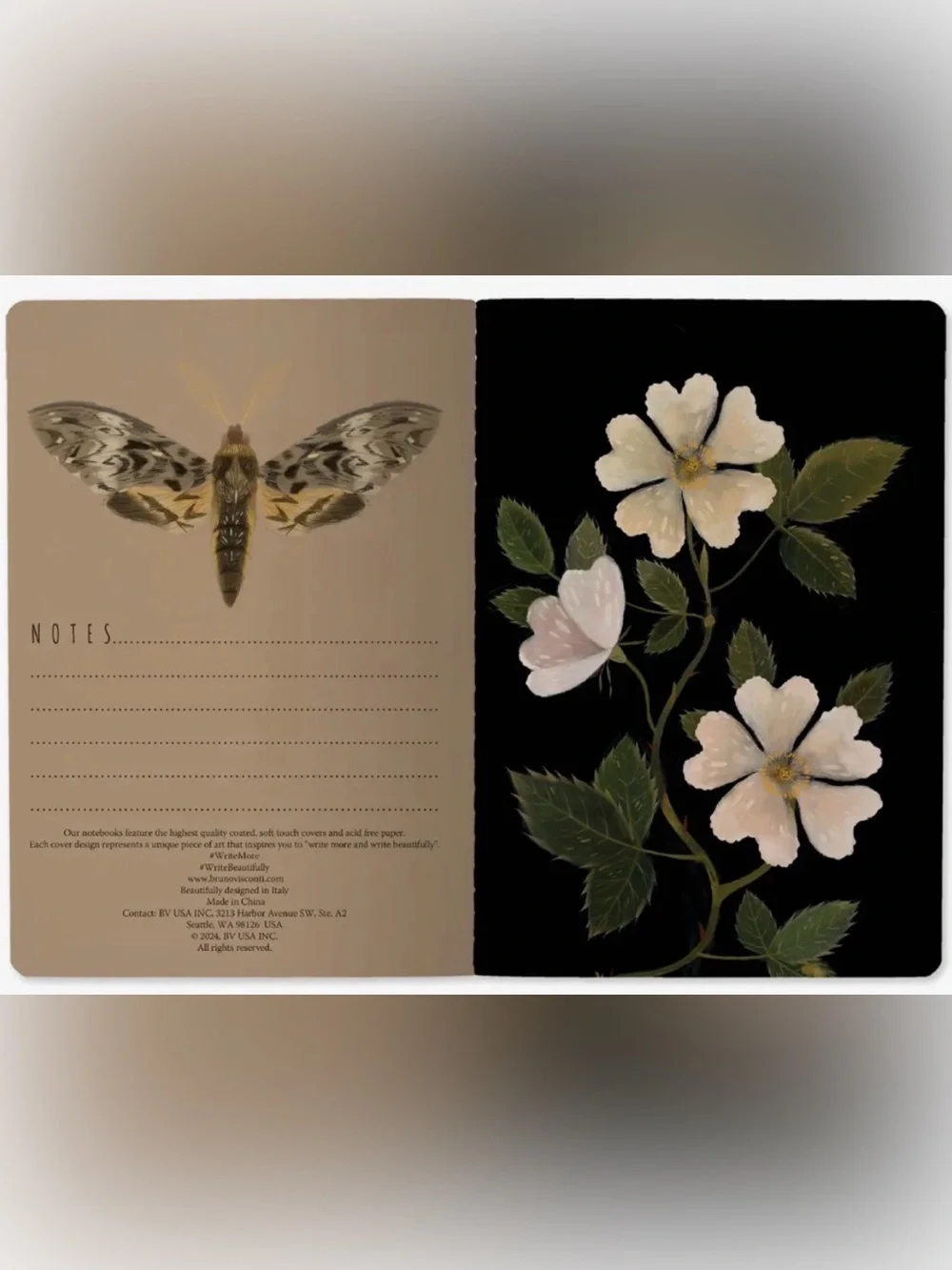 BV by Bruno Visconti A5 Journal Night Garden Gold Foil NEW
